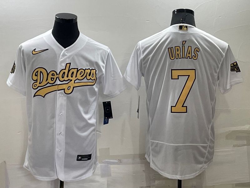 Men Los Angeles Dodgers 7 Urias White 2022 All Star Elite Nike MLB Jersey